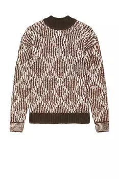 Жаккардовый свитер с высоким воротом Scotch & Soda, коричневый