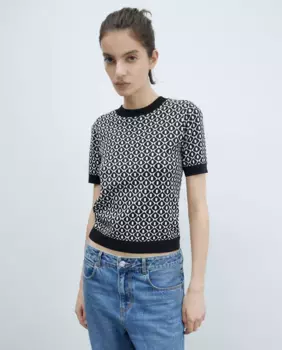 Жаккардовый свитер Sfera, черный