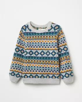 Жаккардовый свитер Sfera, серый