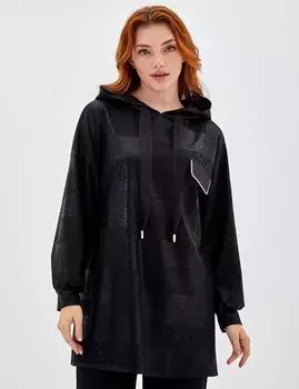 Жаккардовый свитшот черный KYR