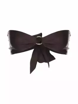 Жаккардовый топ-бандо с монограммой Saint Laurent, коричневый