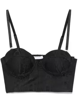 Жаккардовый топ-бюстье Patrizia Pepe с узором, черный