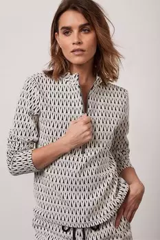 Жаккардовый топ на молнии Mint Velvet, белый