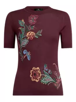 Жаккардовый топ с цветочным узором ETRO, красный