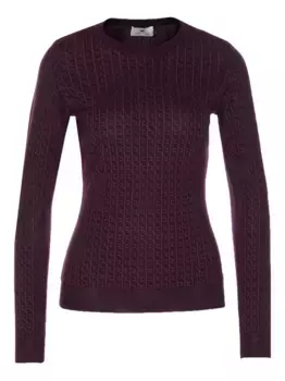 Жаккардовый топ с длинными рукавами Elisabetta Franchi, фиолетовый