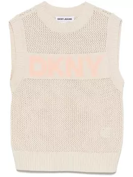 Жаккардовый топ с логотипом DKNY, нейтральный