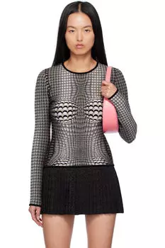 Жаккардовый трикотажный свитер Grey Moon Skin Marine Serre