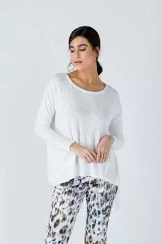 Жаккардовый трикотажный топ Conquista, экрю