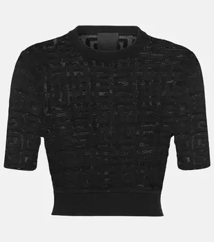 Жаккардовый укороченный топ 4G GIVENCHY, черный