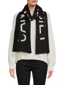 Жаккардовый вязаный шарф Noize, цвет Black Off White