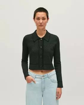 Жаккардовый вязаный женский кардиган Claudie Pierlot, мультиколор