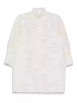 Жаккардовый жакет с воротником-стойкой SHIATZY CHEN, белый