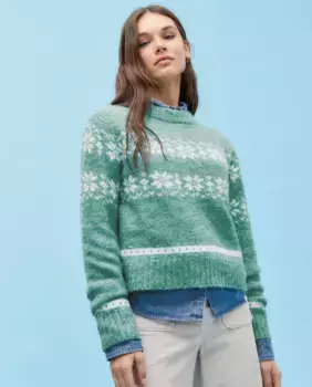 Жаккардовый женский свитер по всей поверхности Green Coast, цвет Jabn