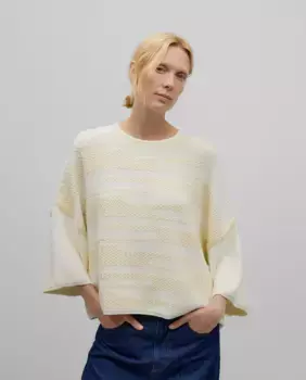 Жаккардовый женский свитер с круглым вырезом Adolfo Dominguez, цвет Crudo