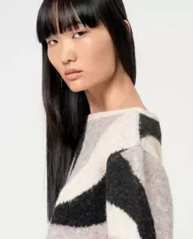 Жаккардовый женский свитер Surkana, черный