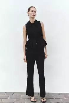 Жаккардовый жилет globo ZARA, черный