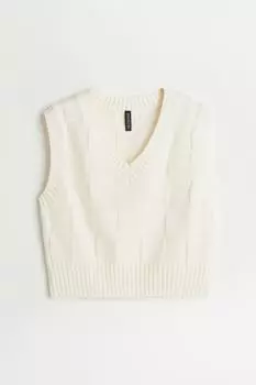 Жаккардовый жилет H&amp;M, белый