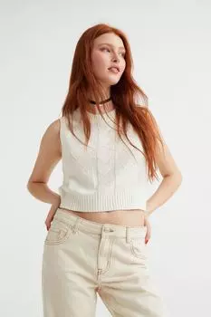 Жаккардовый жилет H&amp;M, сливочный