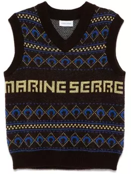 Жаккардовый жилет Marine Serre, коричневый