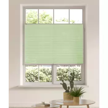 Жалюзи-плиссе для моего дома «DAHRA - в помятом виде», светозащита, без сверления, натяжение, фиксированный размер, зажимная опора My Home, зеленый