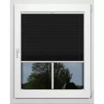 Жалюзи-плиссе Indeko «простые», светозащитные, с отверстием, натяжные, на заказ, цвет schwarz + wei