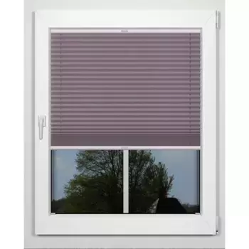 Жалюзи-плиссе Indeko «простые», светозащитные, с отверстием, натяжные, на заказ, цвет grau-lila + wei