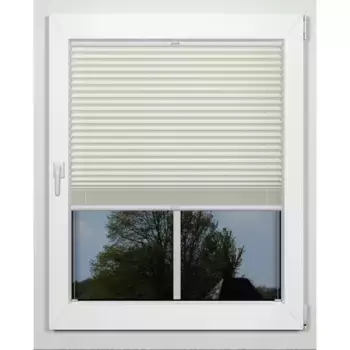 Жалюзи-плиссе Indeko «простые», светозащитные, с отверстием, натяжные, на заказ, цвет grau + wei