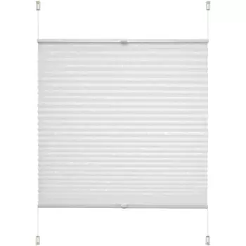 Жалюзи плиссе Liedeco «Klemmfix плиссированные усы серые», светозащита, без сверления, натяжные, жалюзи плиссе Klemmfix с цветочным принтом, белый