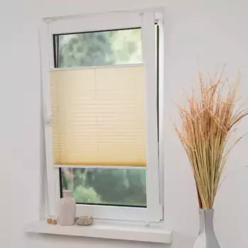 Жалюзи-плиссе Liedeco «Плиссированные жалюзи Klemmfix с креплением», светозащита, без сверления, с креплением, цвет ecru