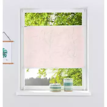 Жалюзи плиссе мой дом «ANNA», светозащита, без сверления, натяжение, мотив ветки, зажимная опора My Home, цвет rose