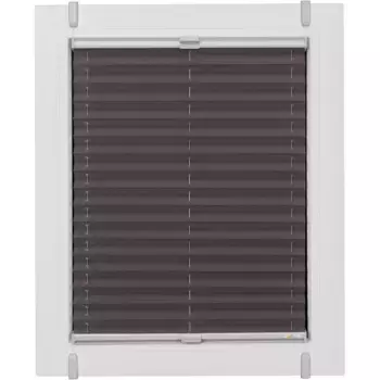 Жалюзи-плиссе Sunlines «One Size Style Crepe», непрозрачные, без сверления, натяжные, цвет аксессуаров серый, для зажима