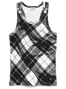 Жан Поль Готье Топ-майка в клетку «The Strapped» Jean Paul Gaultier, черный