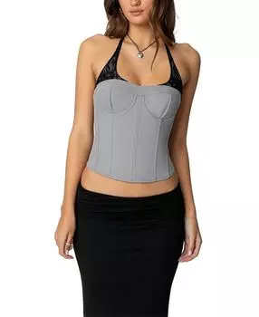 Жара Многослойный Кружевной Корсет-Халтер Edikted, серый