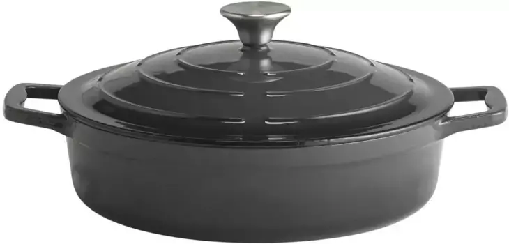 Жаровня APS "Звезды", чугунная, индукционная, круглая 3 л + 28 см + высота 7 см, цвет anthrazit