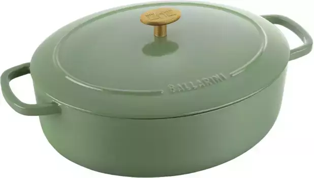 Жаровня BALLARINI "Bellamonte Cocotte", чугун, (1 шт.), овальная, индукционная 5,5 л + 31 см + высота 16 см, зеленый