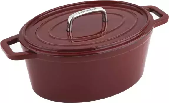 Жаровня Carl Schmidt Sohn "Alpen", чугун, овальная, 31 см, индукционная 31 см, темно-красный