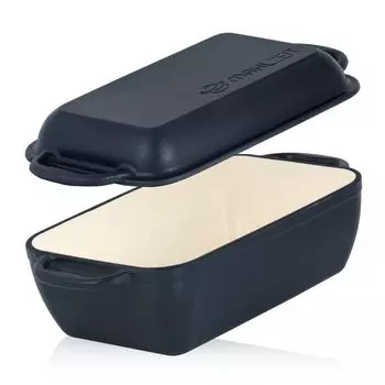 Жаровня чугунная с эмалированной крышкой, 4,8 литра, Blue Berry, жаровня 2-в-1 со сковородой Mahlzeit