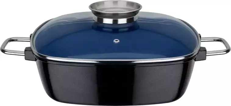 Жаровня GSW "Ceramica kobatblau", литой алюминий, (1 шт.), индукционная 5 литров + высота 8,5 см., черный