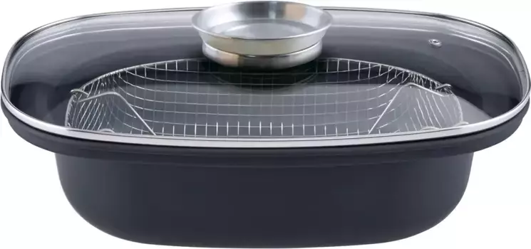 Жаровня GSW, углеродистая сталь, (1 шт.), со вставкой, индукционная, 4 литра 4 литра + высота 9,5 см., черный