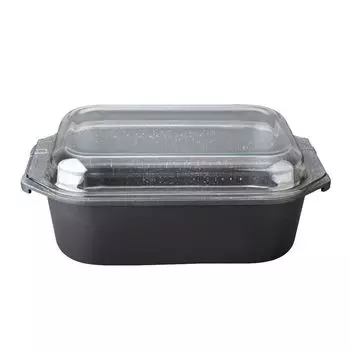 Жаровня MICHELINO со стеклянной крышкой - мраморное покрытие 10994, черный