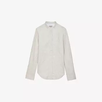 Жатая кожаная рубашка классического кроя для дзюдо Zadig&Voltaire, цвет judo