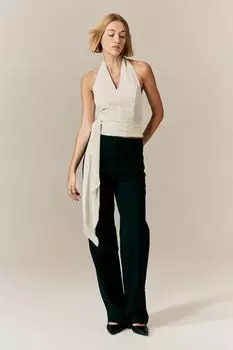 Жатый топ с бретелькой на шее H&M