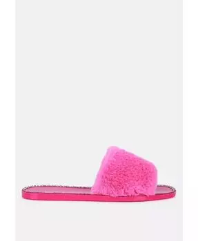 Желейные балетки из искусственного меха Geese со стразами London Rag, розовый