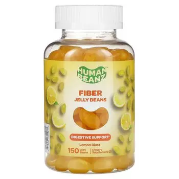 Желейные бобы Fiber, Lemon Blast, 150 желейных бобов Human Beanz