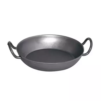 Железная сковорода для гурманов Рисса 20 см, сервировочная кастрюля с двумя индукционными ручками Riess, серый