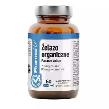 Железо в капсулах Pharmovit Clean Label elazo Organiczne, 60 шт