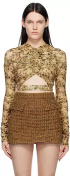 Желтая блуза с завязками на пуговицах KNWLS