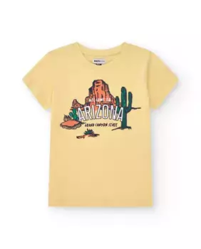 Желтая футболка для мальчика с принтом Аризоны Tuc tuc, бежевый