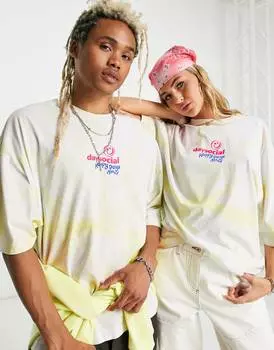 Желтая футболка оверсайз унисекс с принтом логотипа ASOS Daysocial