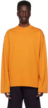 Желтая футболка с длинным рукавом с воротником-стойкой Dries Van Noten
